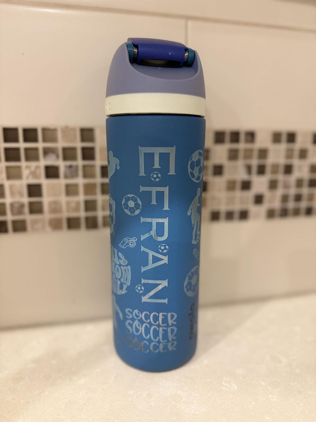 Personalized Messi Owala Water Bottle | Laser Engraved Soccer Fan Gift