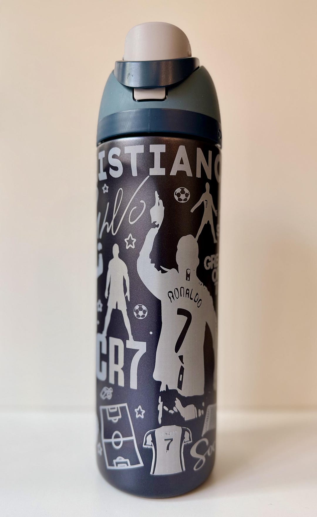 Personalized CR7 Owala Water Bottle | Ronaldo Soccer Fan Gift
