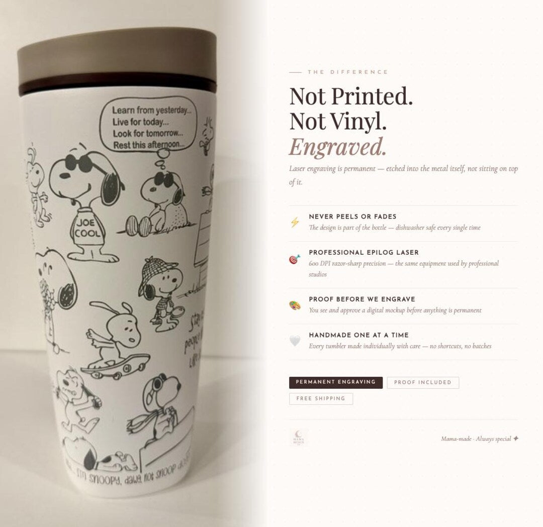 Cartoon Beagle Engraved Owala Tumbler – Personalized Name Water Bottle