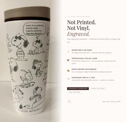 Cartoon Beagle Engraved Owala Tumbler – Personalized Name Water Bottle