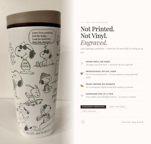 Cartoon Beagle Engraved Owala Tumbler – Personalized Name Water Bottle