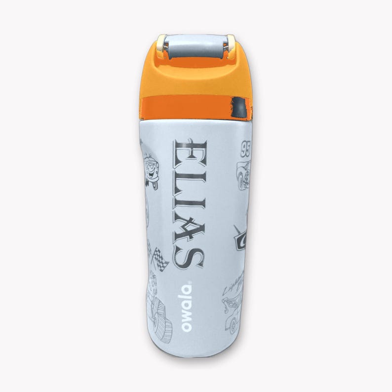 Personalized Kids Owala Water Bottle | Custom Name Race Car Design, Route 66 Engraved