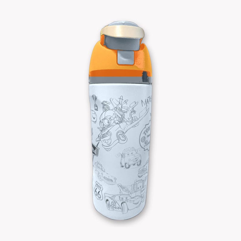 Personalized Kids Owala Water Bottle | Custom Name Race Car Design, Route 66 Engraved