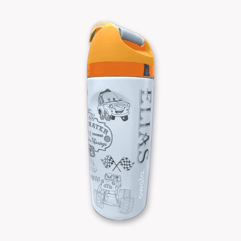 Personalized Kids Owala Water Bottle | Custom Name Race Car Design, Route 66 Engraved