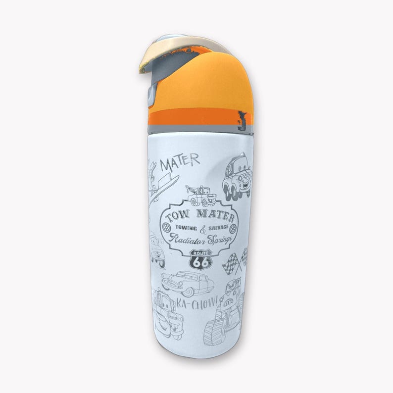 Personalized Kids Owala Water Bottle | Custom Name Race Car Design, Route 66 Engraved
