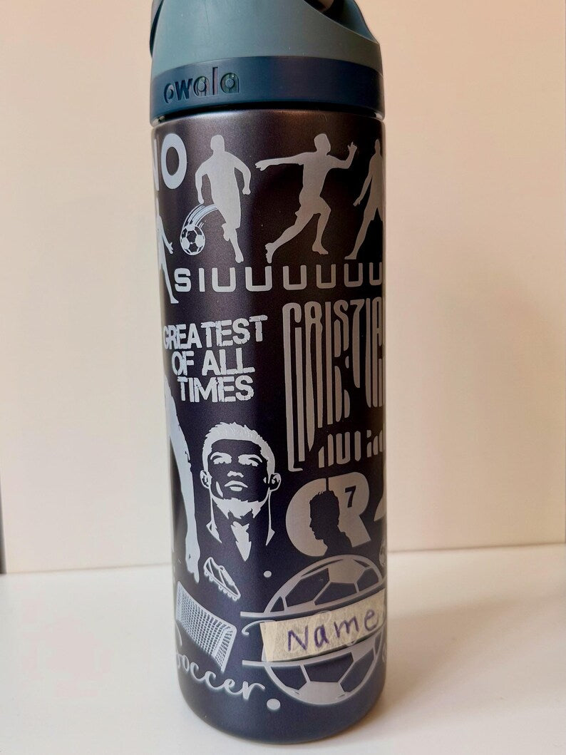 Personalized CR7 Owala Water Bottle | Ronaldo Soccer Fan Gift