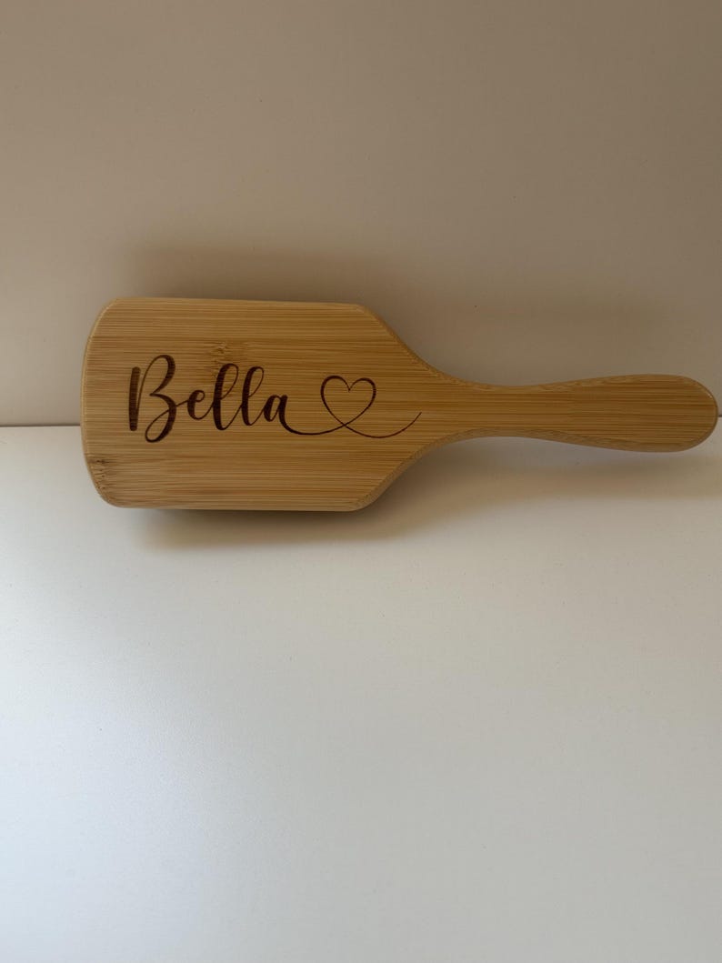 Personalized Bamboo Hair Brush | Engraved Name Keepsake | Bridesmaid Gift