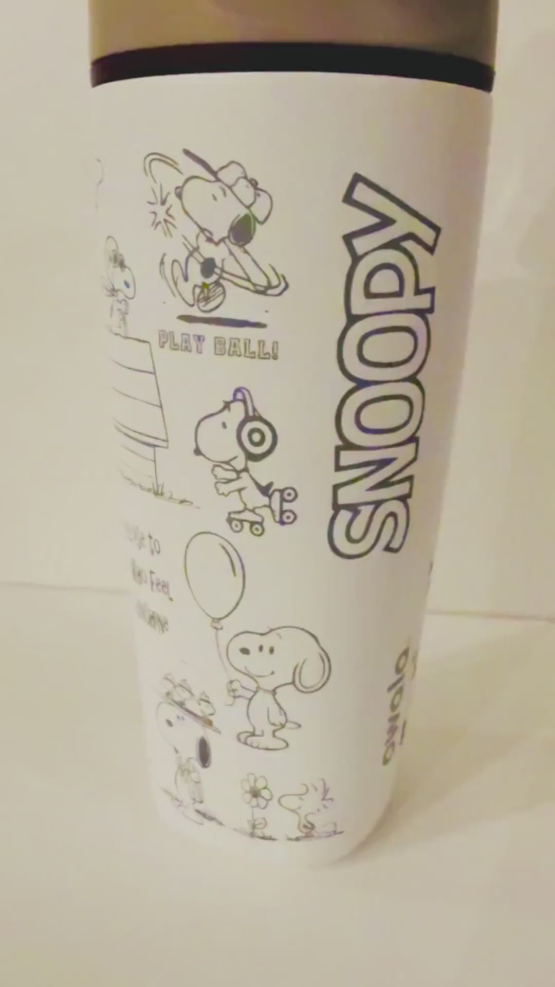 Cartoon Beagle Engraved Tumbler – Personalized Name Water Bottle