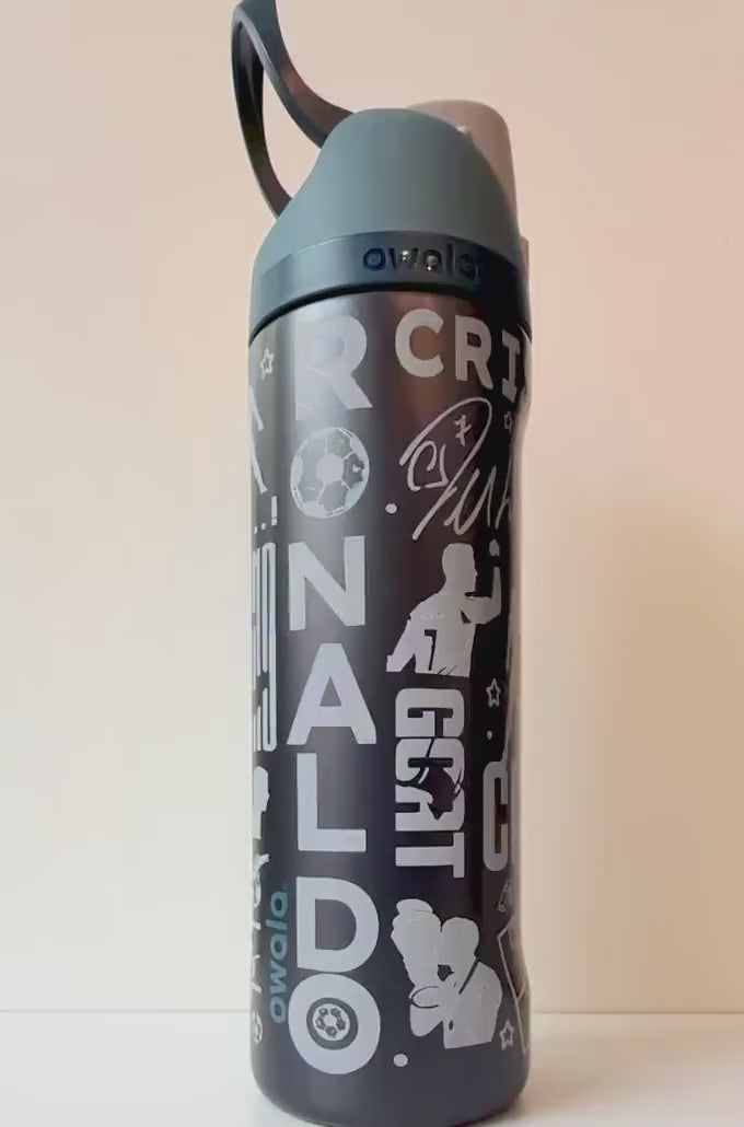 Personalized Soccer Fan Water Bottle | Custom Name & Jersey Number Gift