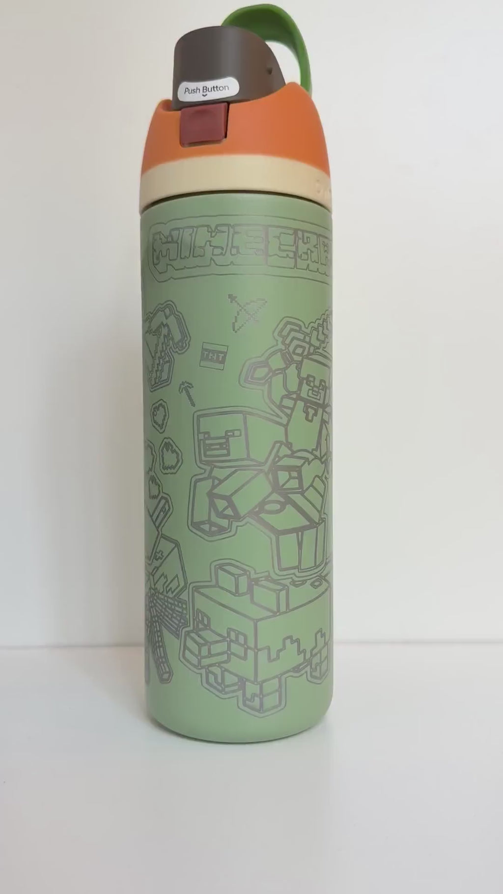 Personalized Pixel Adventure Laser Engraved Water Bottle | Custom Name | Kids School Bottle